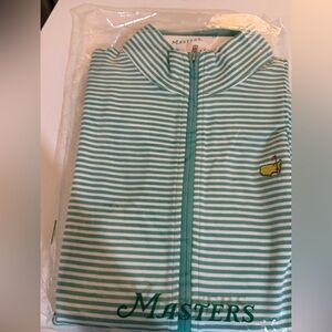 2025 Masters Magnolia Lane Women's Striped Zip Up Jacket - Green & White